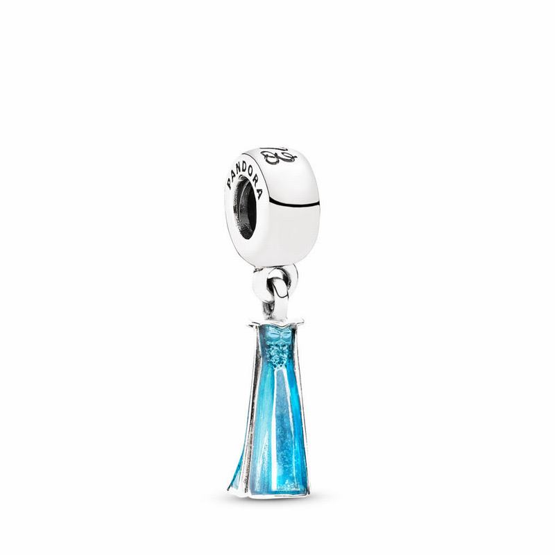 Pandora Australia Disney Elsa's Dress Dangle Charm - Sterling Silver | MVGCNJ659